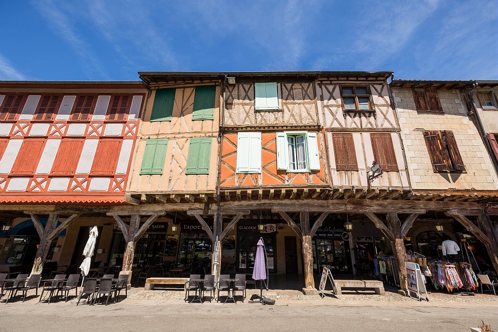 Plaza porticada medieval de Mirepoix, Francia